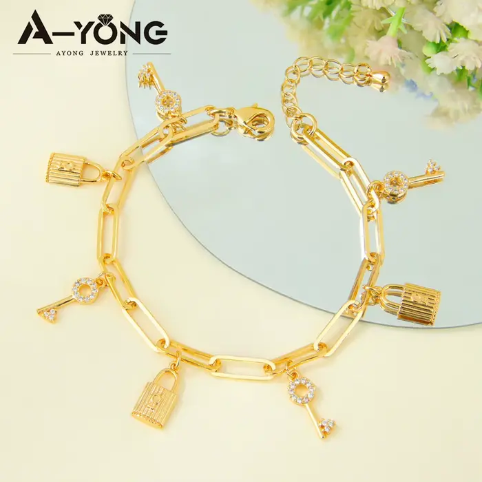 Bracelet de mode de dubaï plaqué or 21 carats