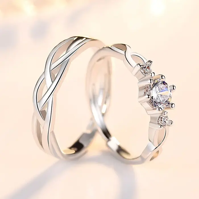Bague en argent sterling 925 de luxe avec croix en zircon pour hommes et femmes