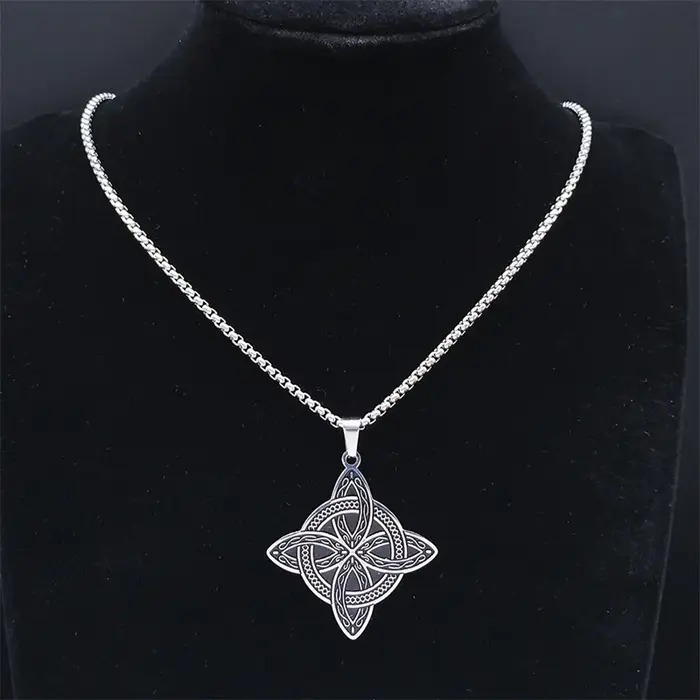 Collier Nministériels d de Sorcière en Acier Inoxydable pour Homme et Femme