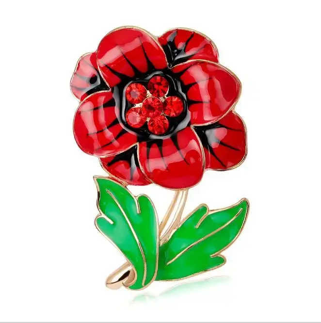Eanmel broches coquelicots rouges pour femmes UK "Lest We Forgot" broche commémorer des fleurs épaulettes bijoux cadeaux pour le jour du souvenir