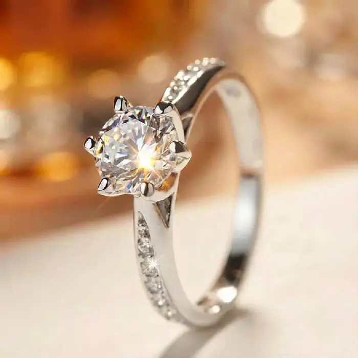 Bague classique de luxe en argent Sterling 925 pour femmes, bijoux à Six griffes, Imitation diamant 