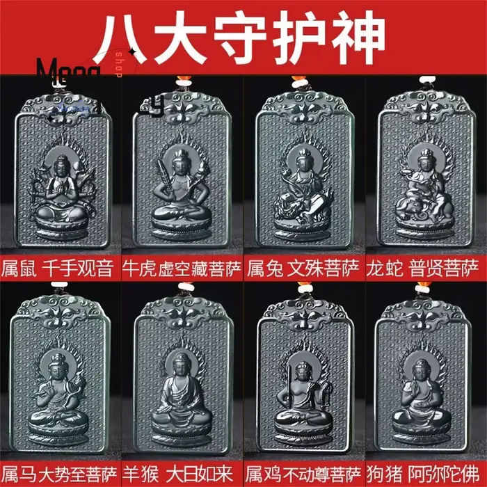 Pendentifs en jade vert Hetian avec motifs zodiaques et divinités gardiennes pour femmes occasions spéciales