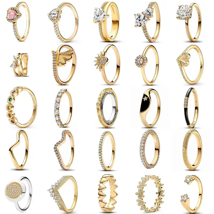Nouveauté 2025 – Bague Cœur Soleil Nœud Papillon Couleur Or Tailles 6