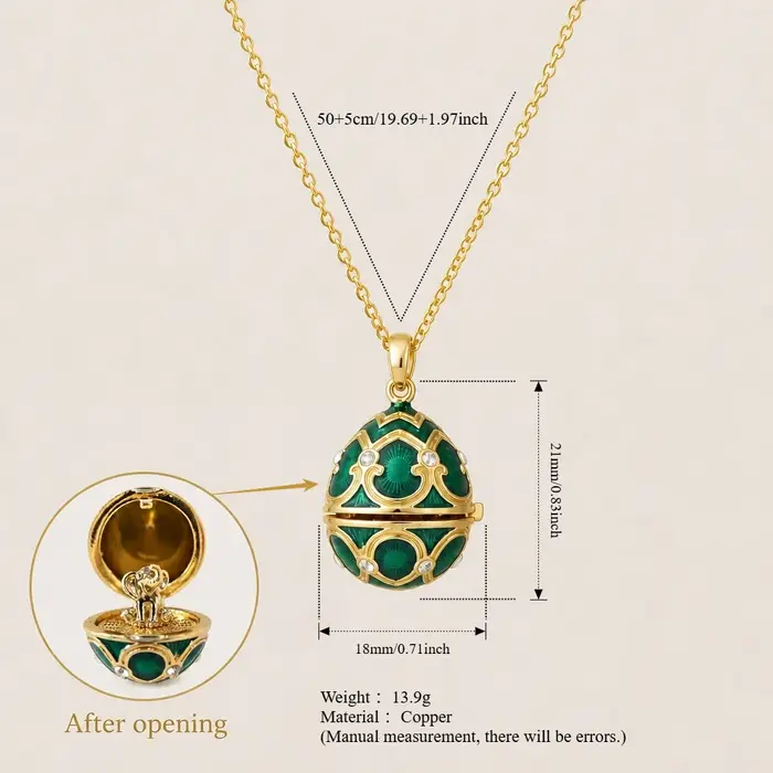 Collier vintage avec fermoir ouvert en forme d'œuf