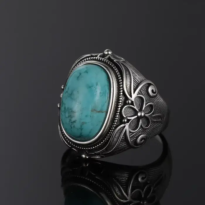 Bague Turquoise naturelle pour femme