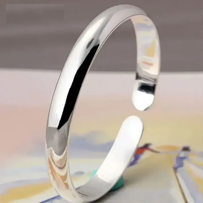 Bracelets de polissage de manchette en argent Sterling 999 pour femmes