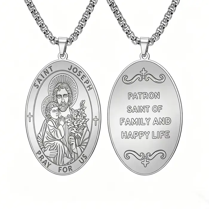Collier catholique Saint Joseph, pendentif médaille Saint Joseph pour femmes et hommes, bijoux relig