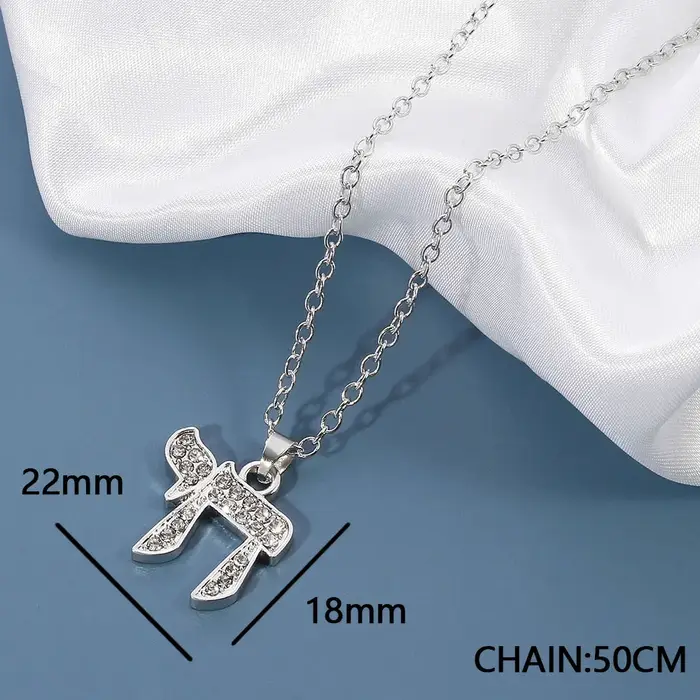 YILUOCD Chai pendentif juif pour femmes zircon cubique lettre hébreu Hai