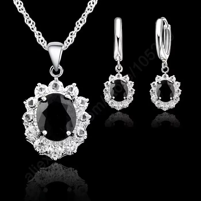Ensemble de bijoux princesse Kate, collier et boucles d'oreilles de mariage, élégants, en argent Ste
