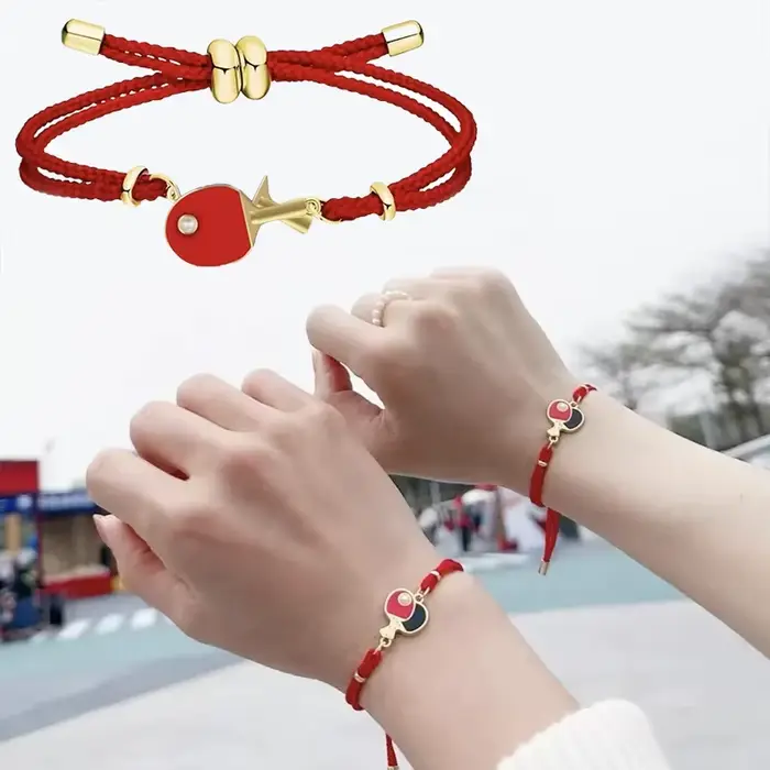 Bracelet Souvenir de Tennis de Table pour Femme, Bijou Polyvalent au Design Unique et Personnalisé, Cadeau Commémoratif