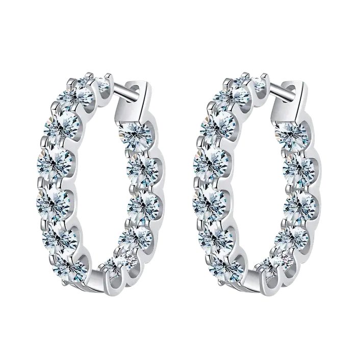 GRA 2.6ct D couleur Moissanite boucle d'oreille 925 argent Sterling plaqué or blanc