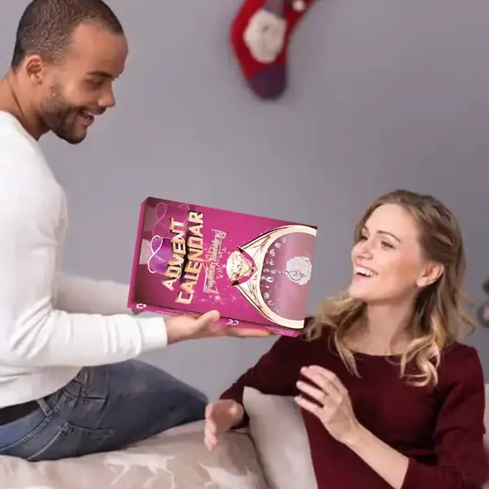 Bijoux calendrier de l'avent pour femmes, noël avec collier, bagues, boucles d'oreilles 24 jours Y5GB