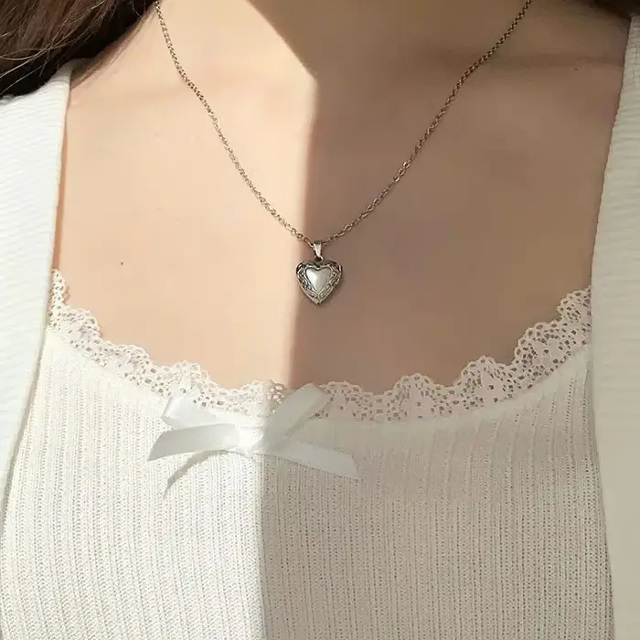 Coeur cadre Photo pendentif collier amour