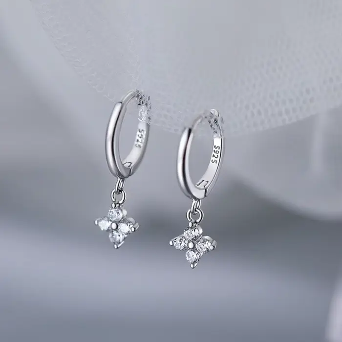 Boucles d'oreilles en forme de feuille en argent Sterling 925 pour femmes