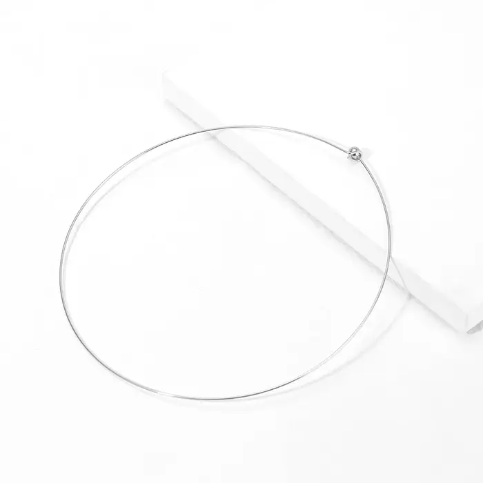 Collier ras du cou rond en fil d'acier inoxydable 304, avec embout à bille amovible, fabrication de 