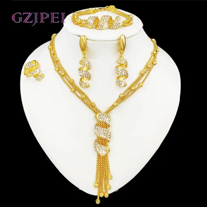 GZJPEI 2026 Nouveaux ensembles de bijoux raffinés pour femmes, accessoires de bijouterie pour mariag
