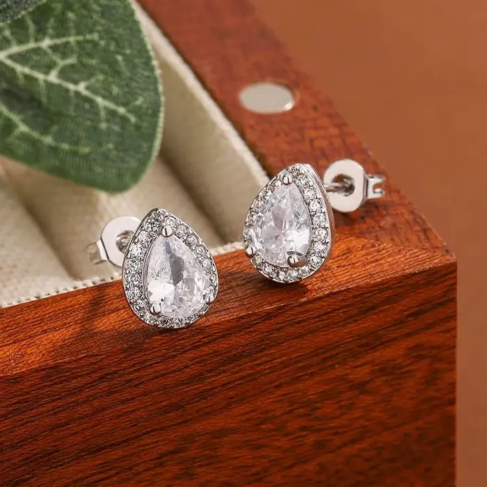Boucles d'oreilles simples plaquées argent 925 pour femmes