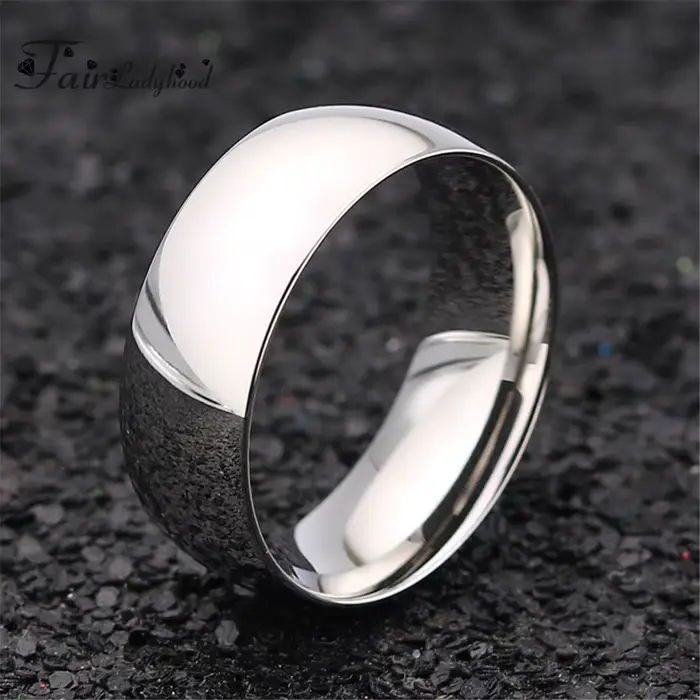 Bague de mariage FairLadyHood alliance de couple plaquée or rose acier inoxydable pour homme et femme occasions spéciales