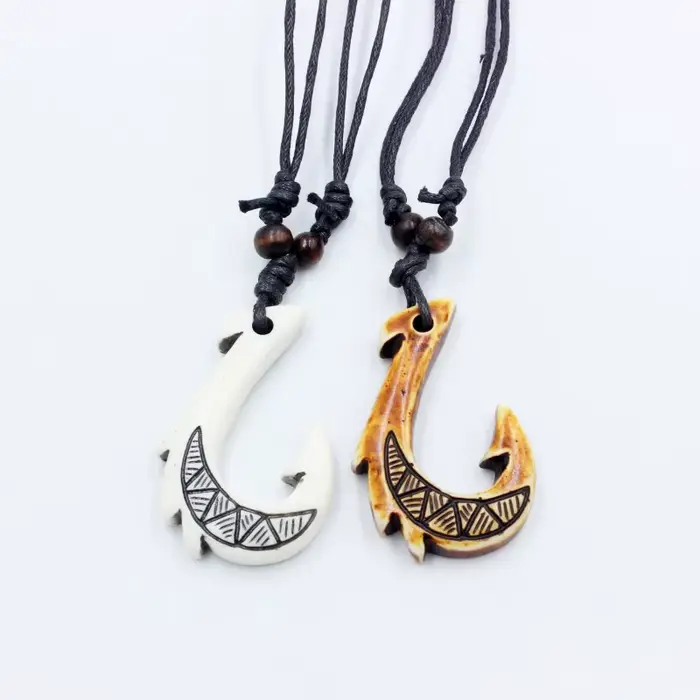 Collier d'hameçon Maori de nouvelle-zélande, pendentif d'hameçon pour homme, ras du cou, bijoux rétro, Imitation polynésienne, Maui, amulette