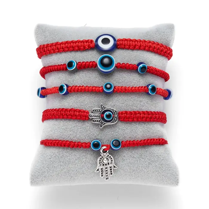 Bracelets à cordes rouges réglables pour femmes
