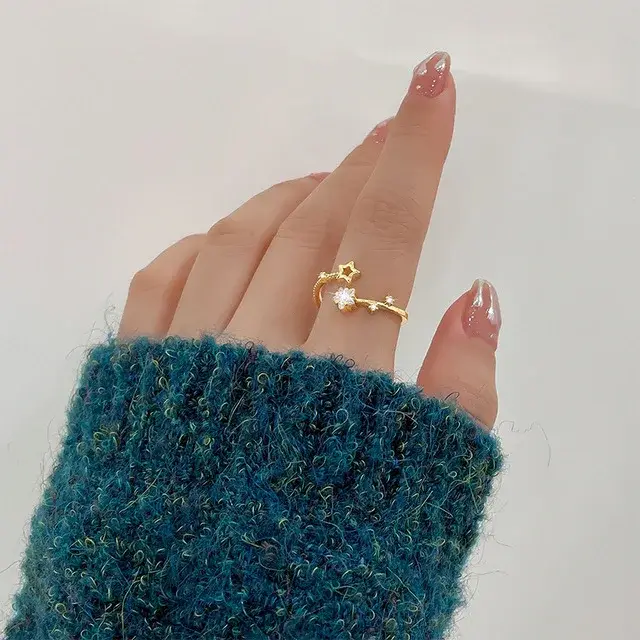 Bague étoile en argent Sterling 925 pour femmes et filles, personnalité Simple, réglable, bijoux exq