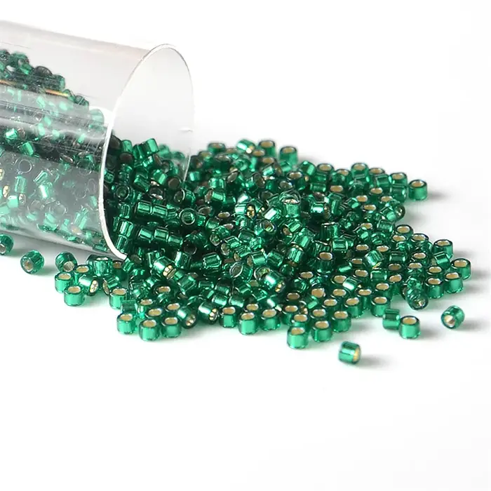Perles japonaises Miyuki Delica, couleur argent, 10g/tuyau, 2000 pièces, graine en verre pour coutur