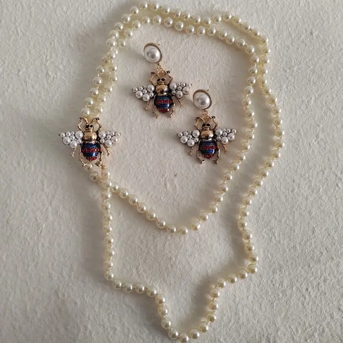Ensemble de bijoux en cristal bleu marine pour femme