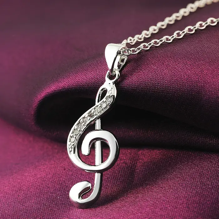 Collier pendentif plaqué argent pour femme