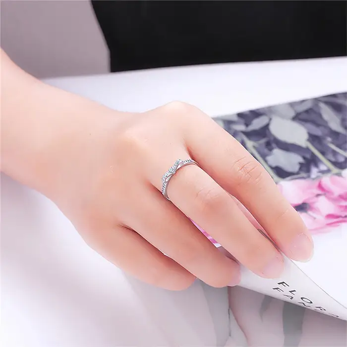 CLUCI mignon 925 en argent Sterling nœud papillon femmes fête bague de mariage bijoux de haute qualité