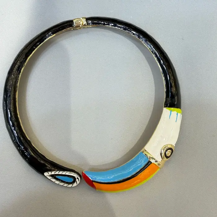 Collier ras du cou en émail motif serpent