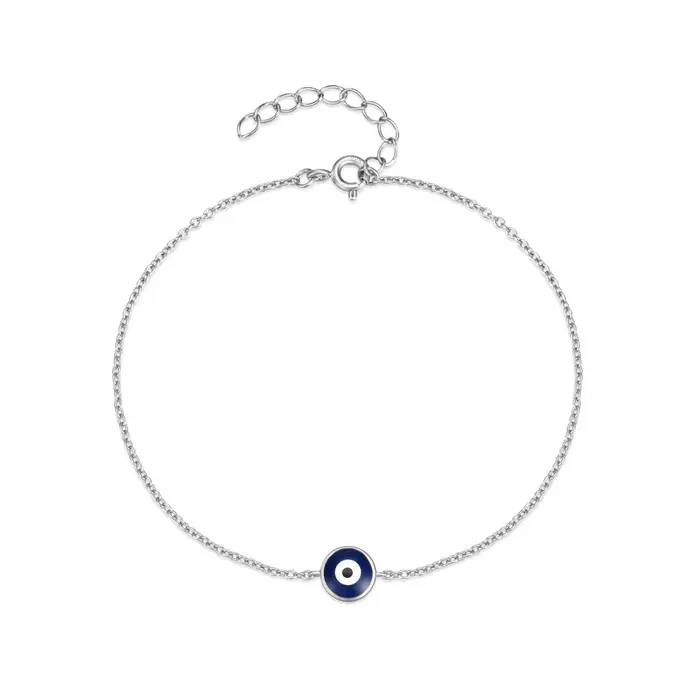 Aide-Bracelet à breloques mauvais œil en émail pour femme