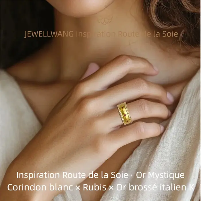 Bague en rubis cultivé en laboratoire JEWELLWANG