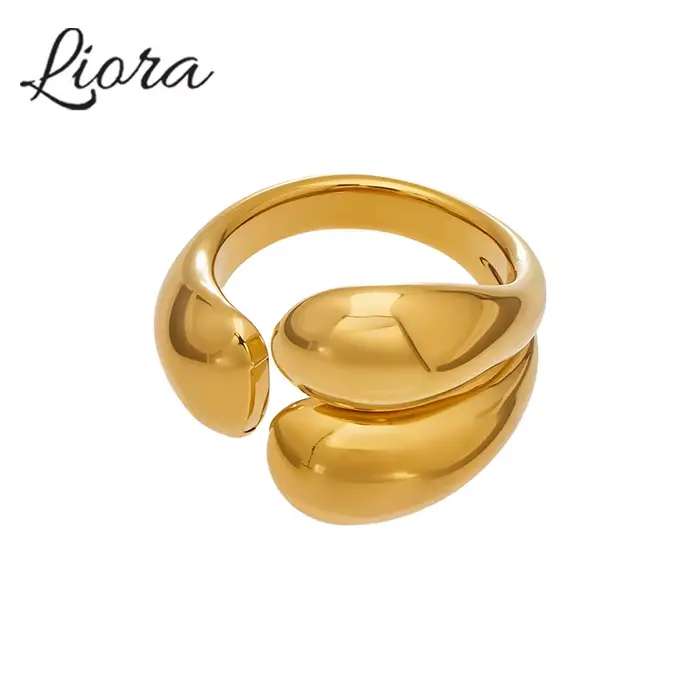 Liora – bagues minimalistes couleur or pour femmes, en acier inoxydable, sans ternissement, pour l'index, anneau ouvert étanche, bijoux pour femmes