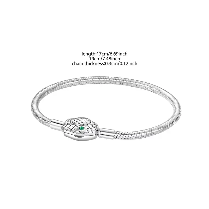 Bamoer 925 en argent Sterling classique chaîne de base serpent os chaîne Bracelet pour femmes tête d