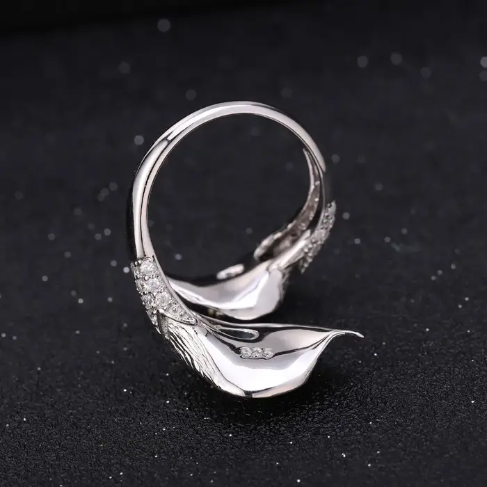 Bague ajustable en topaze bleue suisse naturelle avec zirconium pour femmes occasions spéciales vintage chic