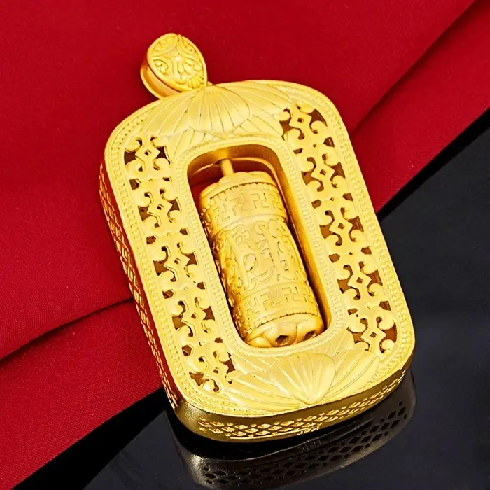 Ensembles de colliers pendentifs bouddhistes en or véritable 18 carats pour hommes et femmes