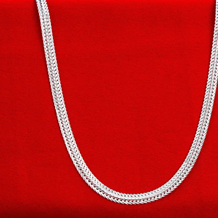 Collier chaîne serpent en argent sterling 925 pour femmes et hommes, bijou de créateur, cadeaux d'anniversaire et de fiançailles, style hiphop rock, chaîne figaro 50cm