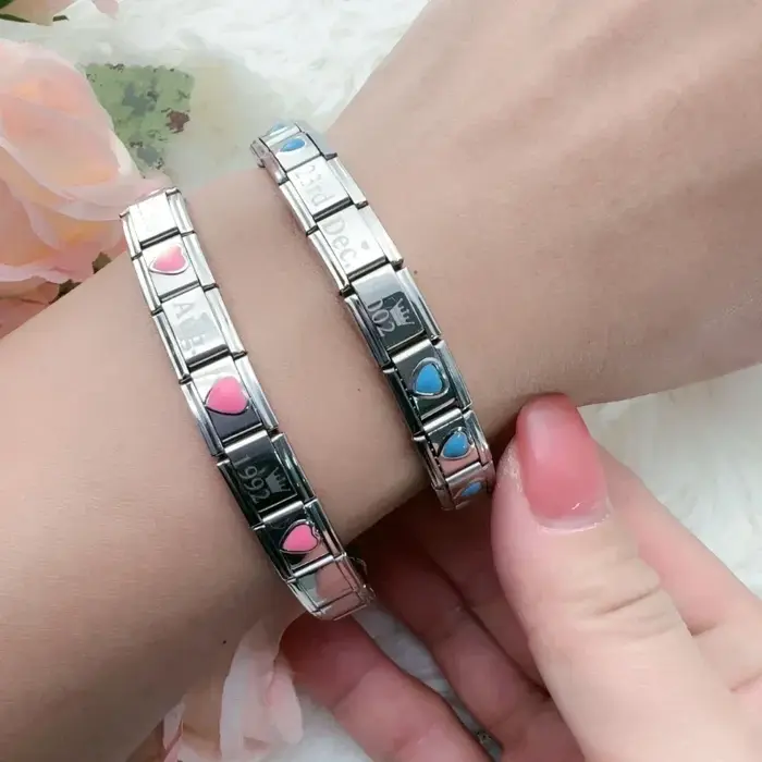 Nouveau 2025 mode populaire Original Date de naissance breloque liens ajustement 9mm Bracelet en acier inoxydable bijoux bricolage fabrication