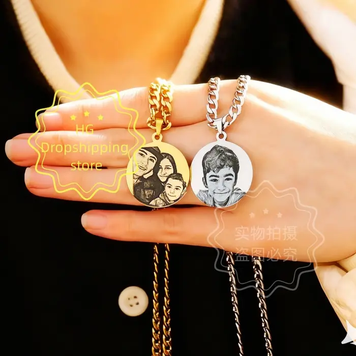 Collier pendentif Photo personnalisé 2.5cm