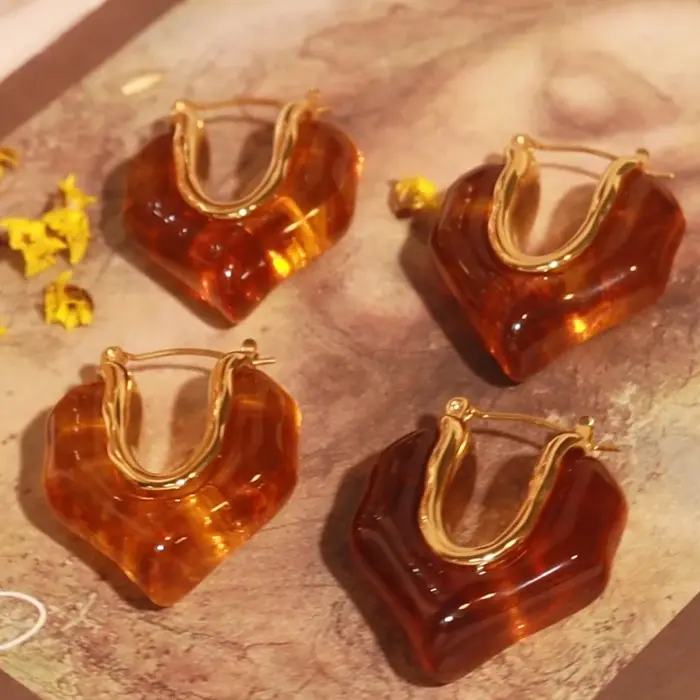 Boucles d'Oreilles en Résine pour Femme