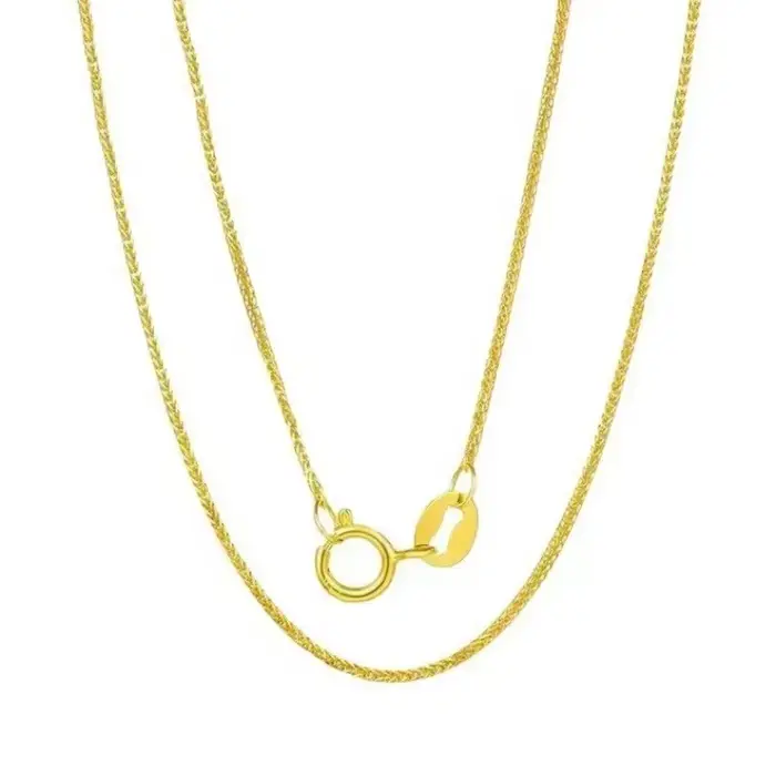 Collier en or véritable 18 carats pour femmes, chaîne Chopin AU750, ras du cou, Festival, super cade