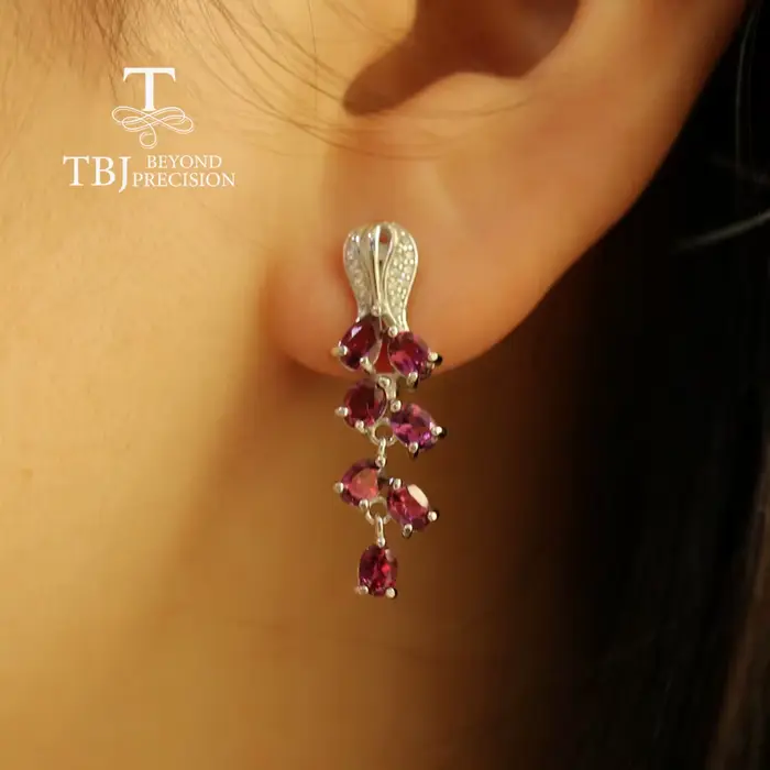 2026, boucles d'oreilles en rhodolite naturel exquises
