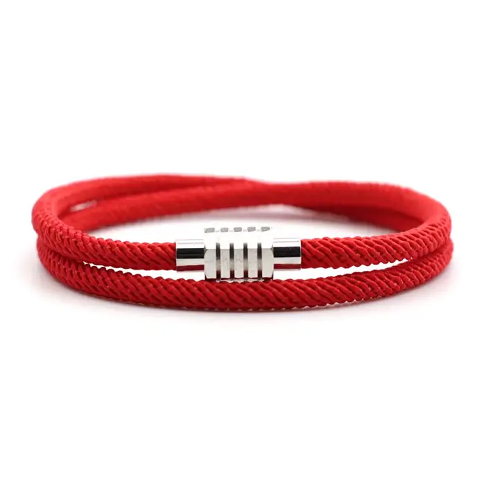 Nouveau Bracelet porte-bonheur fil rouge Homme femme ne se décolore pas en acier inoxydable Braslet 