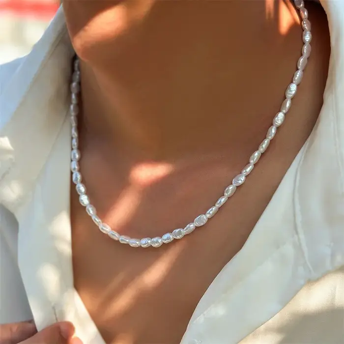 Collier de perles aliennes baroques pour hommes et femmes, collier tendance et haut de gamme, access