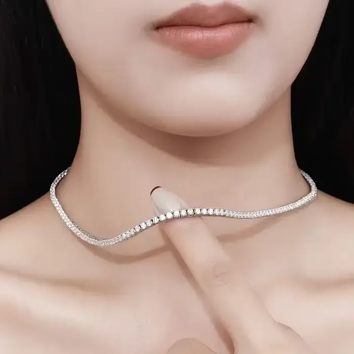 Collier en argent regardé 925 pour femme