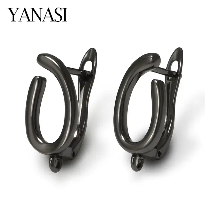 YANASI 1 paire de NOUVEAUX crochets de boucles d'oreilles en 5 couleurs (noir/plaqué or 18 carats) – Accessoires pour la fabrication de bijoux DIY