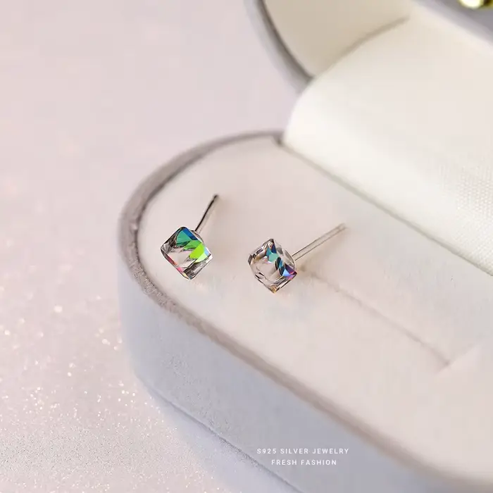 Boucles d'oreilles en argent Sterling 100% véritable S925