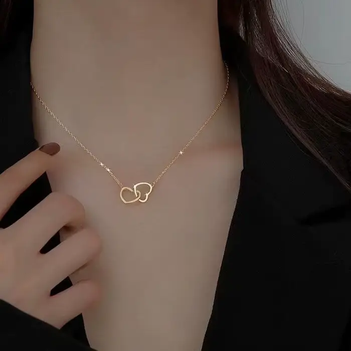 Collier avec pendentif circulaire en cristal pour femmes, tendance élégante, doré, à la mode, pour l