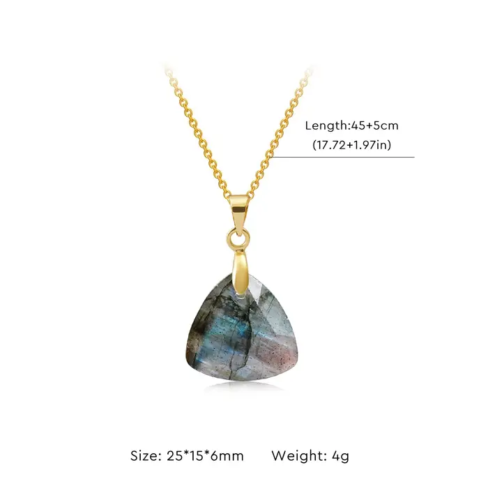Collier avec pendentif en Labradorite naturelle, haut de gamme, léger, de luxe, forme irrégulière, c