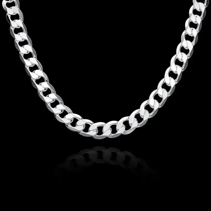 Collier en argent sterling 925 classique pour hommes bijou élégant pour soirée et événements spéciaux